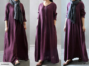 Linen Maxi Dress Boho Summer Dresses Womens Clothing Size 12