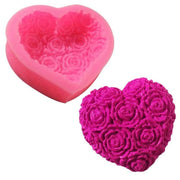 Heart Silicone Mould Flowers Cake Candle Soap Mold