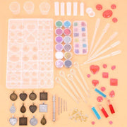 107pcs DIY Resin Casting Craft Molds Silicone Jewelry Coaster Making