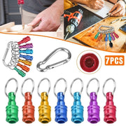 7pcs 1/4 inch Hex Shank Screwdriver Bits Holder Keychain