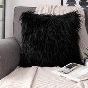 Black Faux Fur Cushion Cover