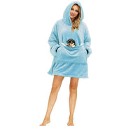 Blanket Hoodie Sweatshirt with Pet Pockets