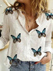Linen Shirt Blouse Top Womens Clothing Size 16