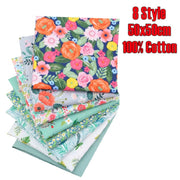 8 Style Fabric Patchwork Bundle 100% Cotton 50x50cm