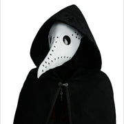 White Steampunk Gothic Plague Doctor Leather Beak Mask