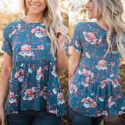 Romantic Yellow Blossom Floral Empire Waist Boutique Blouse Top Sz6-8