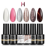 6pcs Gel Nail Polish Manicure Set UV Soak Off Nail Art Kit