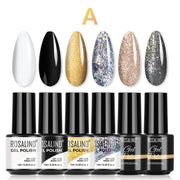 6pcs Gel Nail Polish Manicure Set UV Soak Off Nail Art Kit