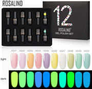 Glow in The Dark Nail Polish Luminous Neon Gel Nail 12pcs Set