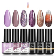 6pcs Gel Nail Polish Manicure Set UV Soak Off Nail Art Kit