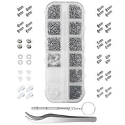 Eyeglasses Watch Repair Kit Tiny Screws Nose Pads Screwdriver Tweezer