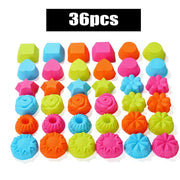 36pcs Silicone Cupcake Donut Cake Reusable Nonstick Muffin Baking Molds