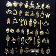 100pcs Craft Supplies Small Antique Silver Charms Pendants