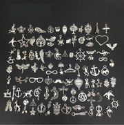 100pcs Craft Supplies Small Antique Silver Charms Pendants