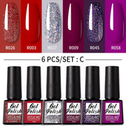 Gel Nail Polish 6 Bottle Pack