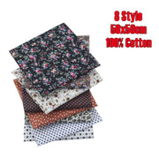 8 Style Fabric Patchwork Bundle 100% Cotton 50x50cm