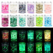 12pcs Glow in The Dark Luminous Nail Art Sequins Epoxy Resin Pigment