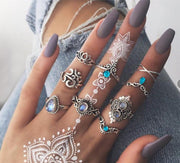 Boho Ring Set 9pcs