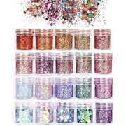Craft Glitter Sequins UV Epoxy Resin Pigment Assorted 20 Bottles