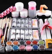 Nail Art Tools Kit DIY Acrylic Powder Brush Clipper Primer File Set