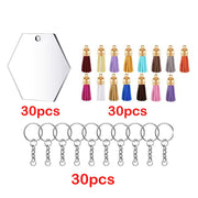 Acrylic Heart Discs Keychain Blanks Vinyl Making Kit