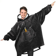 Fleece Hoodie Sweatshirt with Snack Pockets