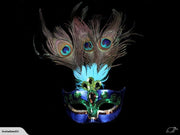 Open gallery Blue Costume Sequin Peacock Feather Mask 3017840 Carousel 1 Blue Co