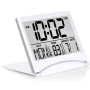 Travel Alarm Clock Digital LCD Thermometer Calendar Timer