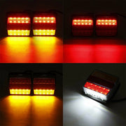 1 Pair IP68 Submersible Waterproof 16 LED Trailer Tail Lights Boat Truck Caravan