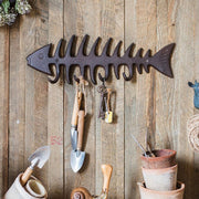 Fishbone Cast Iron Hall Coat Rack Key Wall Hanger