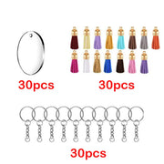 Acrylic Oval Discs Keychain Blanks Vinyl Making Kit