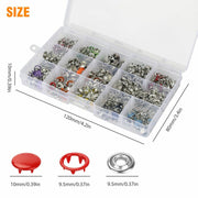 100 Sets Metal Snap Buttons Snap Fasteners Kit with Tool