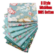 8 Style Fabric Patchwork Bundle 100% Cotton 50x50cm