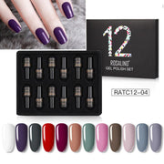 Nail Gel Polish Set 12 Bottles UV Soak Off Gels