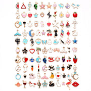100pcs Craft Supplies Small Colorful Charms Pendants