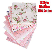 8 Style Fabric Patchwork Bundle 100% Cotton 50x50cm