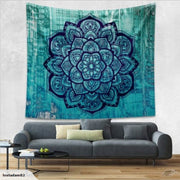 Boho Retro Lotus Flower Mandala Tapestry Wall Hanging Blanket Large