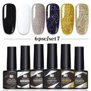 6pcs Gel Nail Polish ManicureUV Soak Off Nail Art Color Kit