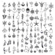 100pcs Craft Supplies Small Antique Silver Charms Pendants