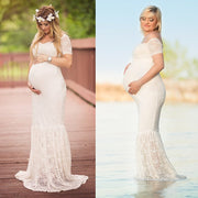 Maxi Dress Off shoulder Lace Maternity Dress Womens Clothing Size 12-14
