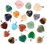 20pcs Heart Crystal Quartz Stone Chakra Pendant