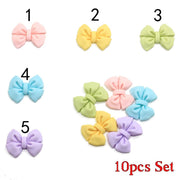 10 Craft Supplies Small Bow Charms Pendants