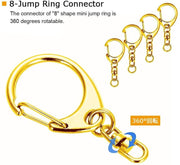 50pcs Keyring Keychain D Snap Hook Clip Craft Supplies