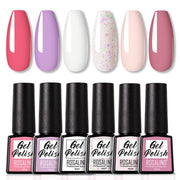 6pcs Gel Nail Polish Manicure Set UV Soak Off Nail Art Kit