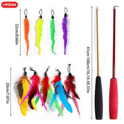 Cat Toys Pet Interactive Feather Wand Toy