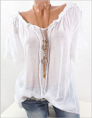 Cotton Linen Blouse Womens Clothing Size 18