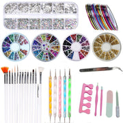 Nail Art Tools Kit DIY Nail Brushes Pens Rhinestone Set