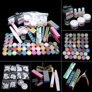 Nail Art Tools Kit 42 Powder Liquid Brush Clipper Primer File Set