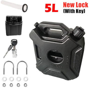 5L Black Fuel Jerry Can Petrol Tank Backup Gas Container Lock Bracket Motorcycle