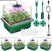 Mini Propagator Greenhouse Seed Starter Tray with Grow Light